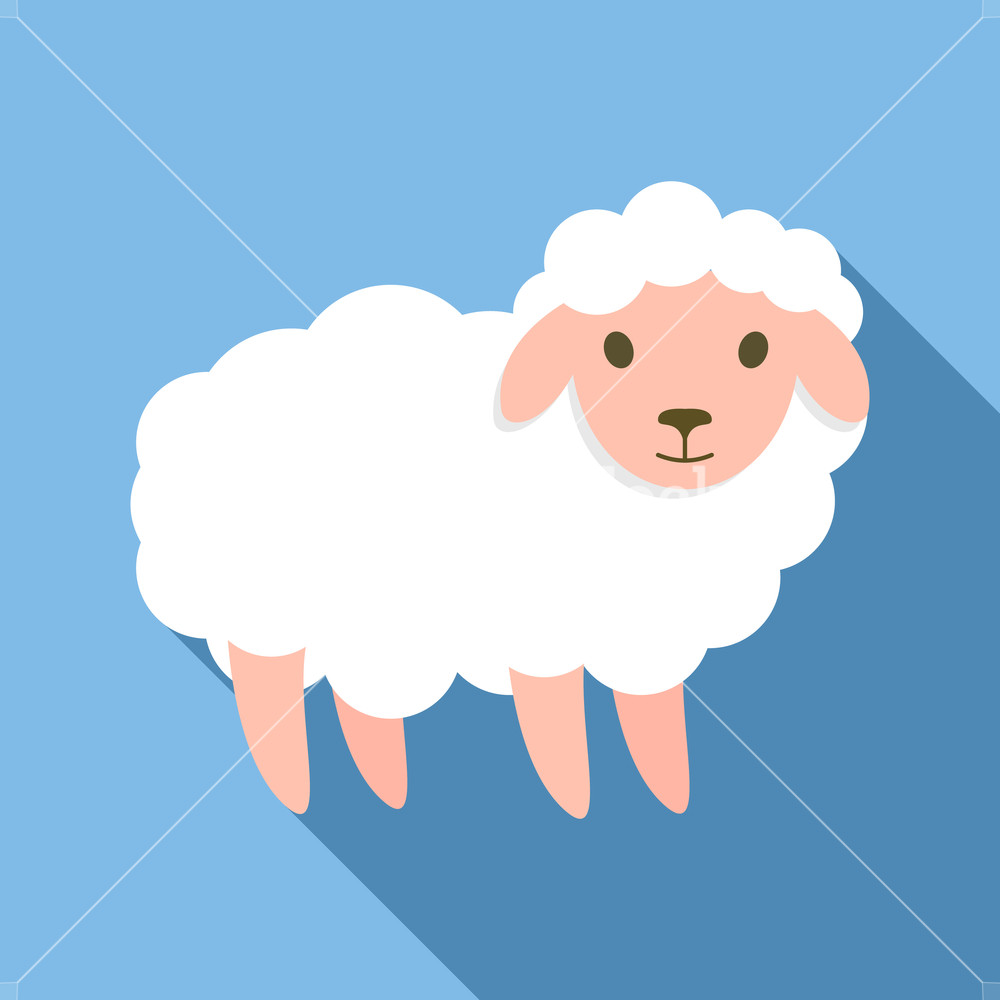 1000x1000 Cute Sheep Icon Flat Illustration Of Cute Sheep Vector Icon