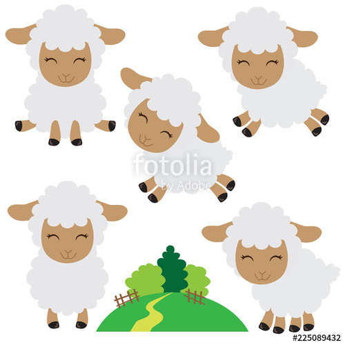 500x500 Cute Sheep Vector Cartoon Illustration Stock Image And Royalty