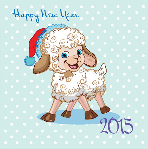 499x500 New Year With Christmas And Funny Sheep Vector Free Vector