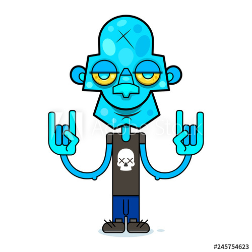 Cute Zombie In A Black T Shirt With A Skull Vector 500x500 Cute Zombie In A Black T Shirt With A Skull Vector