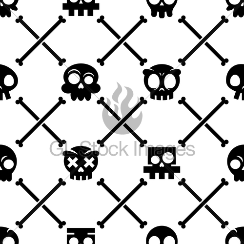 Halloween Skull Vector Seamless Pattern, Mexican Cute Bla Gl 500x500 Halloween Skull Vector Seamless Pattern, Mexican Cute Bla Gl