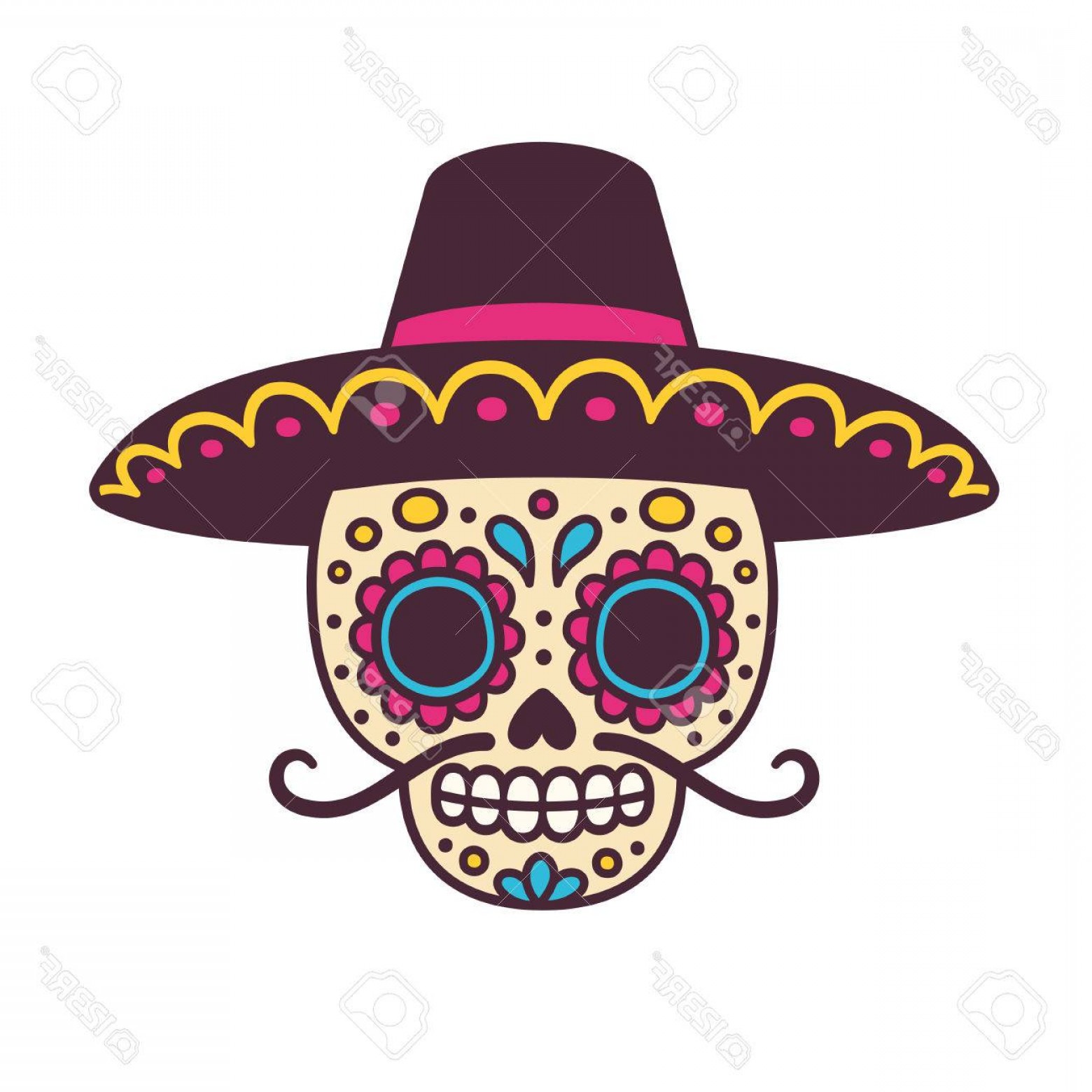 Photostock Vector Cartoon Mexican Sugar Skull Vector Illustration 1560x1560 Photostock Vector Cartoon Mexican Sugar Skull Vector Illustration