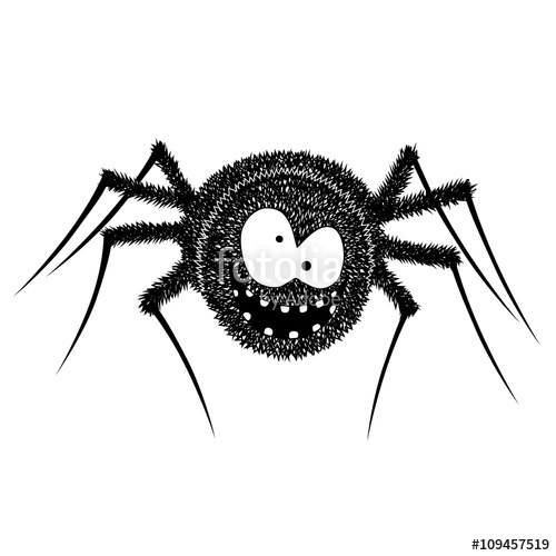 Black Cute Funny Spider Vector Illustration Stock Image 500x500 Black Cute Funny Spider Vector Illustration Stock Image