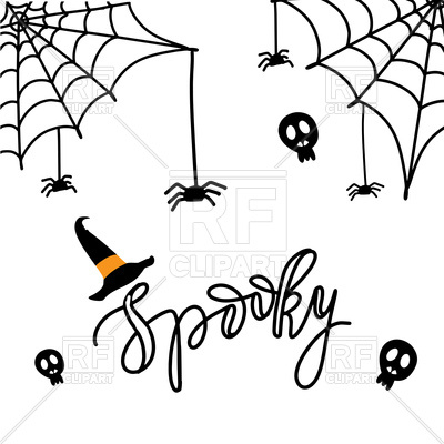 Cute Spiders And Web Background With Text Vector Image 400x400 Cute Spiders And Web Background With Text Vector Image