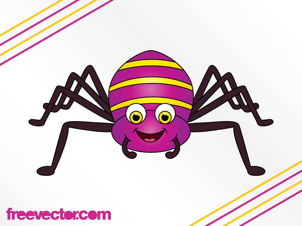 Happy Cartoon Spider Vector Art Graphics 1024x765 Happy Cartoon Spider Vector Art Graphics