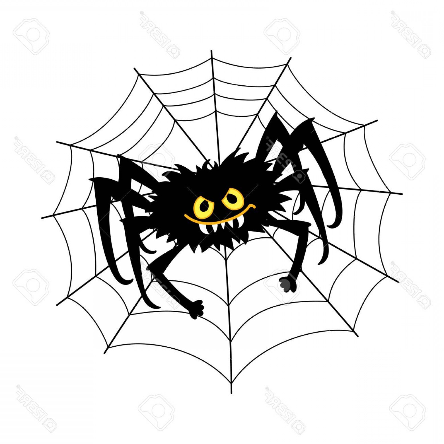 Photostock Vector Vector Black Cartoon Spider Sitting 1560x1560 Photostock Vector Vector Black Cartoon Spider Sitting