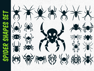 Spider Vector Shapes Set For Halloween 400x300 Spider Vector Shapes Set For Halloween