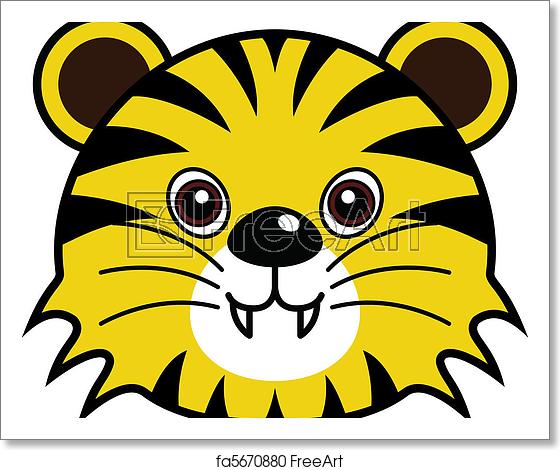 560x470 Free Art Print Of Cute Tiger Vector Cute Animal Faces