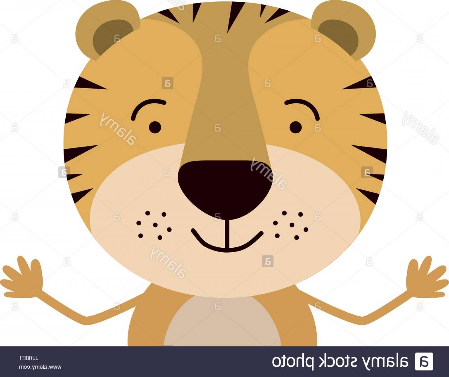 1560x1312 Stock Photo Colorful Half Body Caricature Of Cute Tiger Happiness