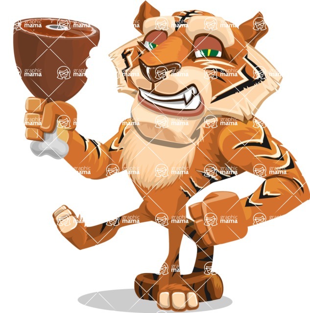 633x640 Cute Tiger Cartoon Vector Character Aka Tiger Bone