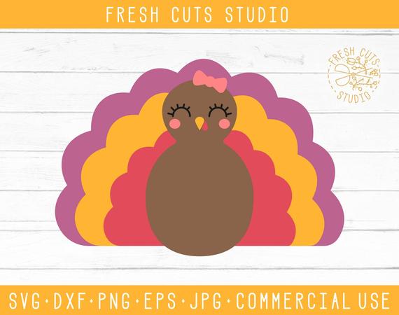 Cute Turkey Design Layered Thanksgiving Etsy 570x450 Cute Turkey Design Layered Thanksgiving Etsy