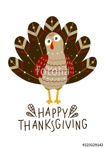 Thanksgiving Greeting Card With Cute Turkey Stock Image 354x500 Thanksgiving Greeting Card With Cute Turkey Stock Image