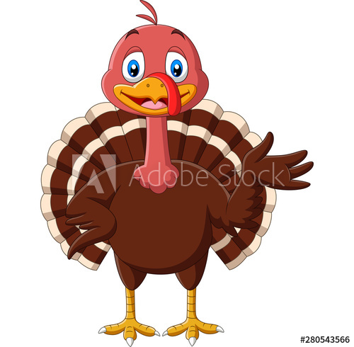 Cartoon Cute Turkey Bird Presenting 500x490 Cartoon Cute Turkey Bird Presenting
