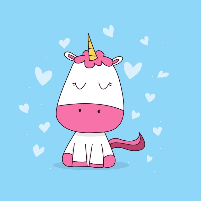 640x640 Cute Unicorn Vector Object Background, Unicorn, Illustration, Cute
