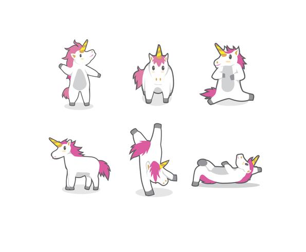 595x490 Cute Unicorns Vector