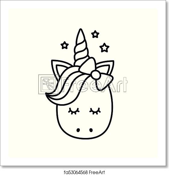 561x581 Free Art Print Of Cute Unicorn Vector Cartoon Character Cute