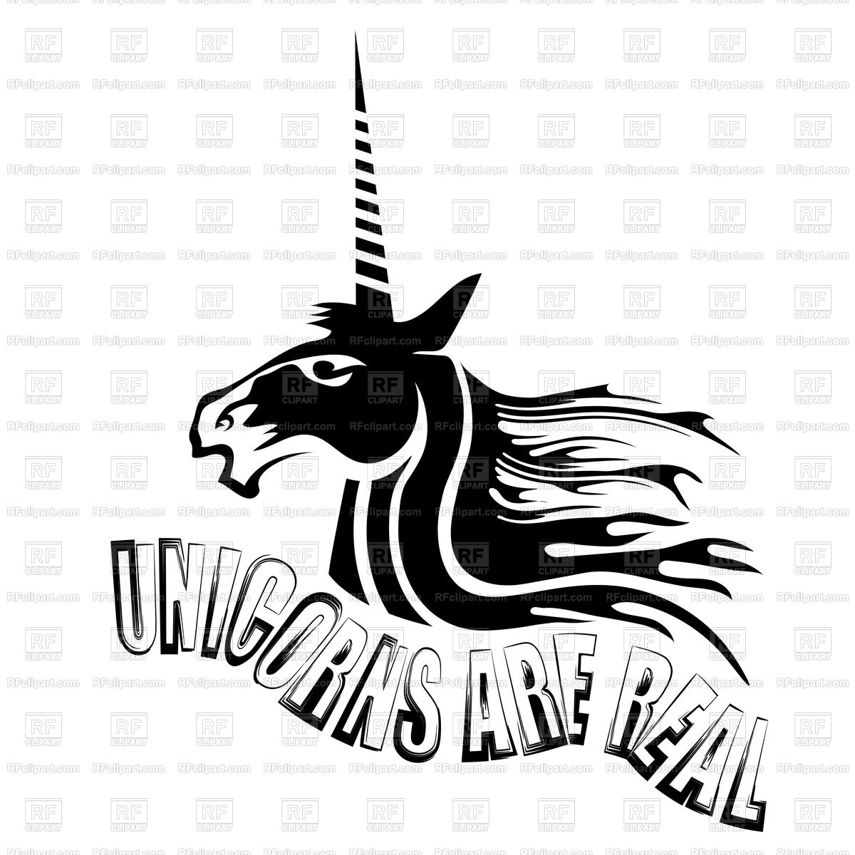 1200x1200 Silhouette Of Magic Cute Unicorn Vector Image Of Plants