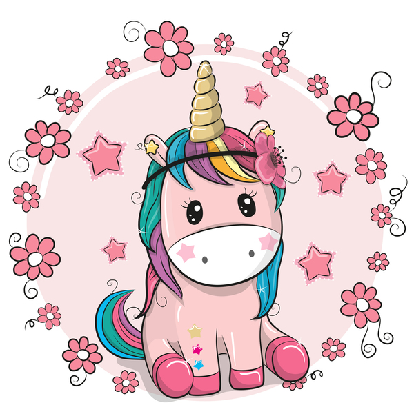 600x600 Cartoon Cute Unicorns Vectors Design Free Download