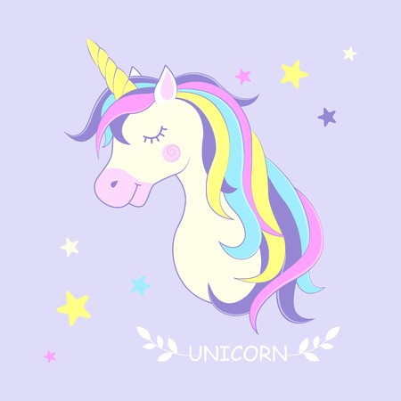450x450 Unicorn Vector Illustration Cute Unicorn With Stars