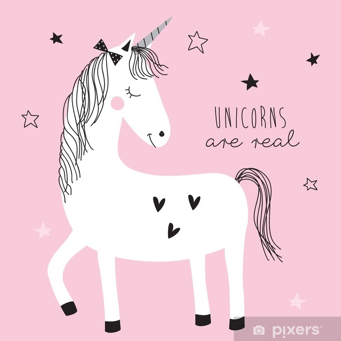 700x700 Magic Cute Unicorn Vector Illustration Wall Mural