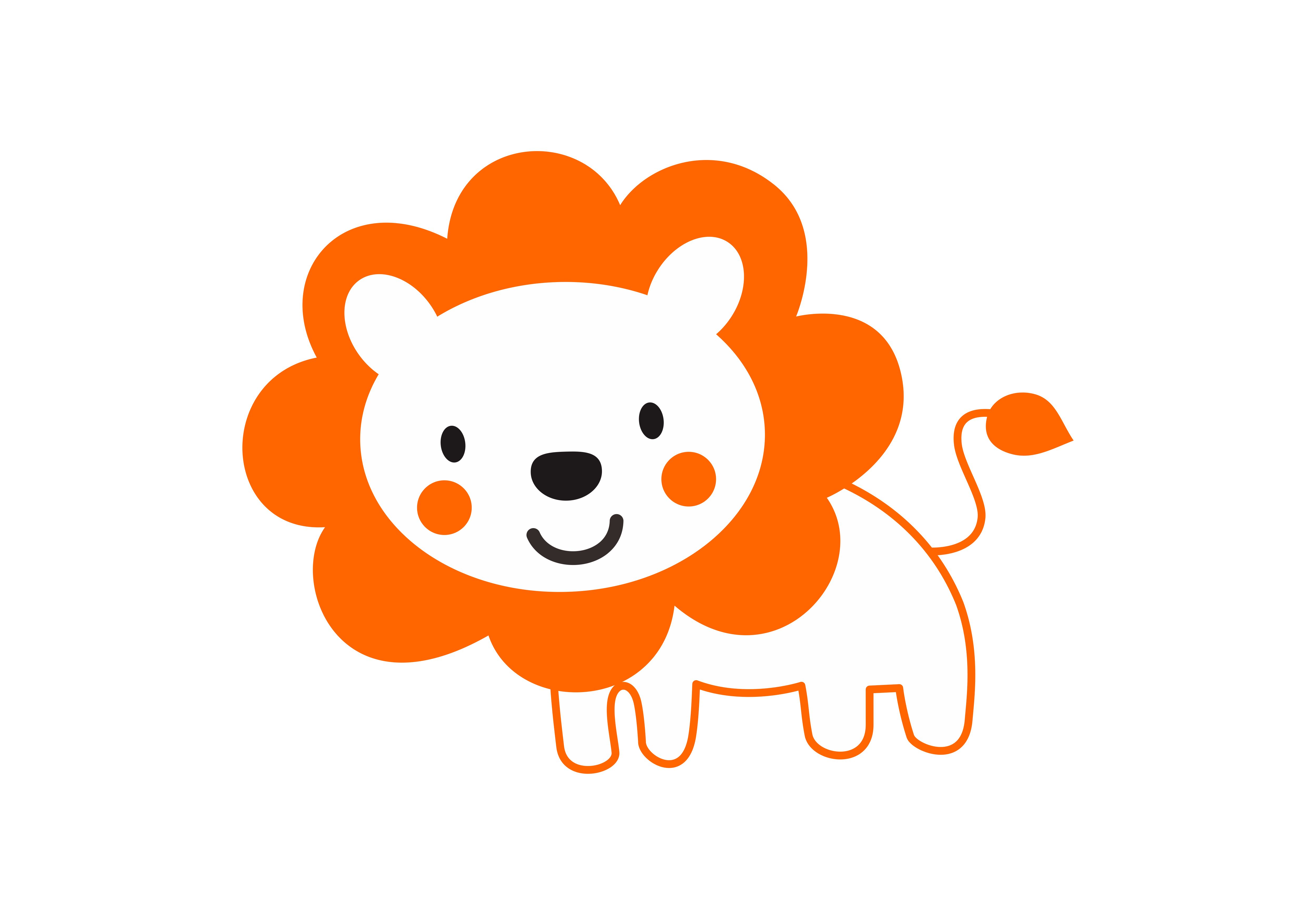 Lion Cartoon Cute Vector Graphic 5000x3500 Lion Cartoon Cute Vector Graphic