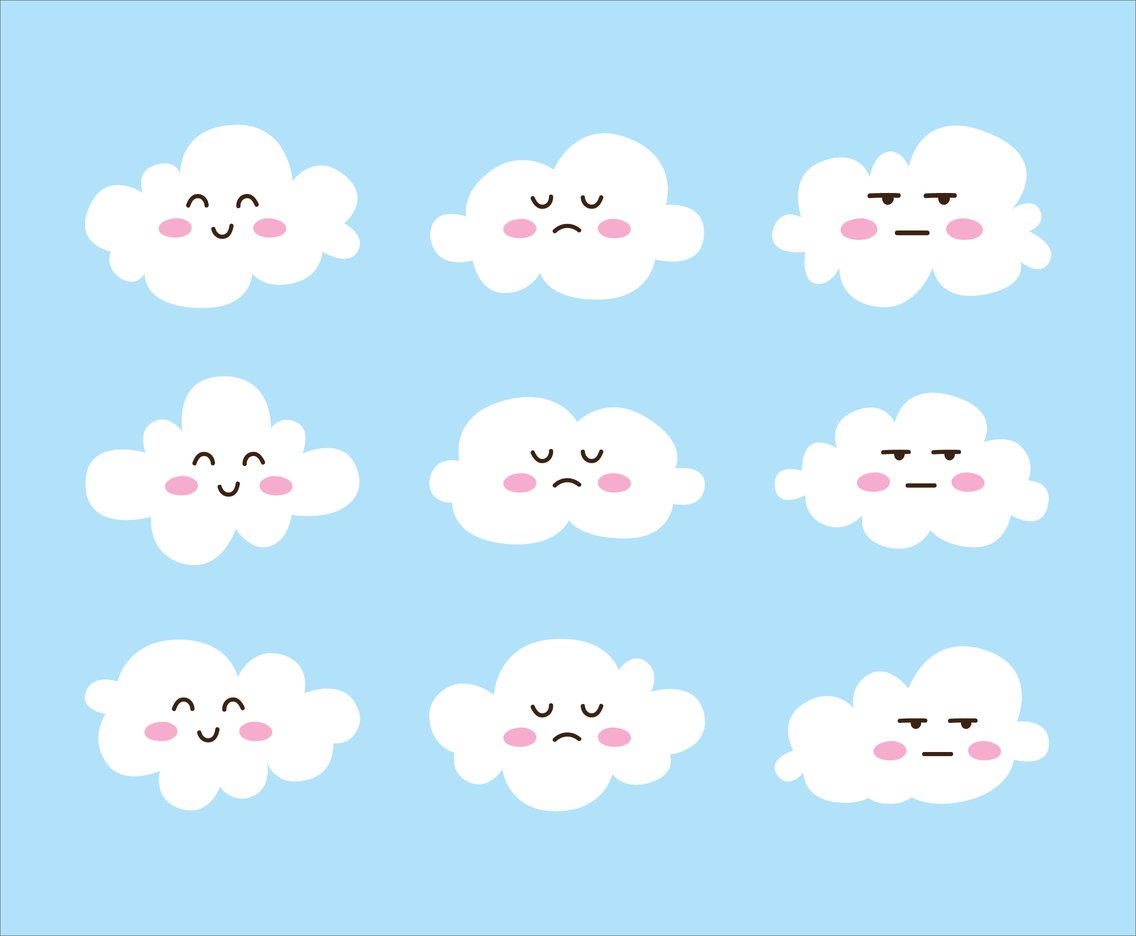 1136x936 Cute Clouds Vector Art Graphics
