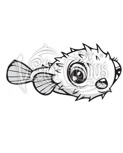 468x580 High Resolution Cute Cartoon Puffer Fish Clip Art Stock Art