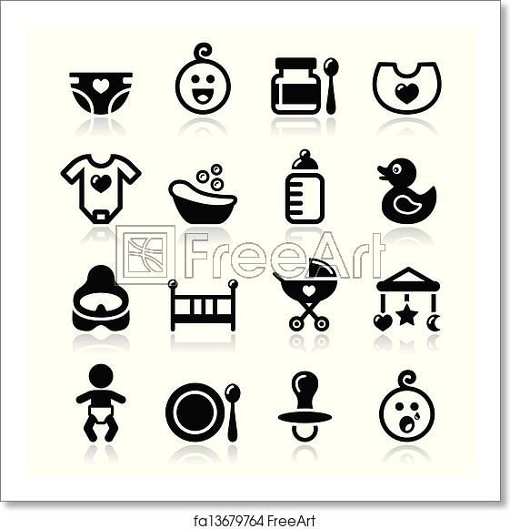 Free Art Print Of Baby, Childhood Vector Icons Set Modern Black 561x581 Free Art Print Of Baby, Childhood Vector Icons Set Modern Black