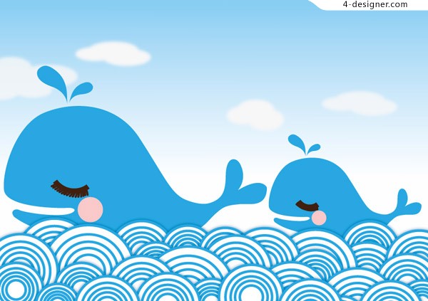 Cute Whale Vector