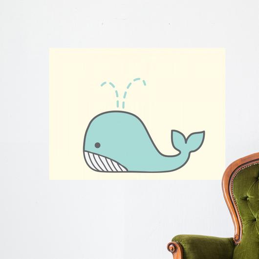 530x530 Cute Whale Vector Wall Decal