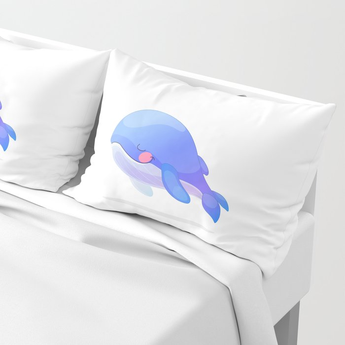 700x700 Cute Whale Vector Graphic Character Pillow Sham