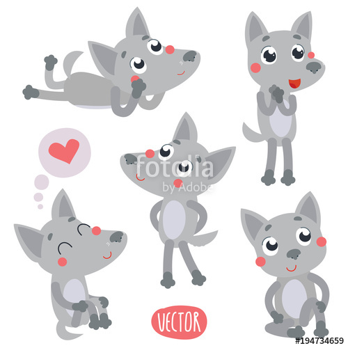 Cute Wolf Vector Set Stock Image And Royalty Free Vector 500x500 Cute Wolf Vector Set Stock Image And Royalty Free Vector