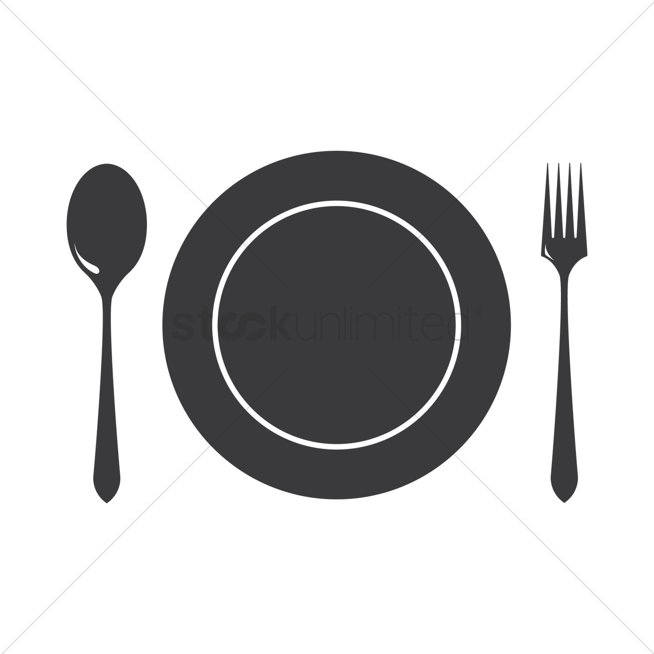 Dinner Plate With Cutlery Vector Image 1300x1300 Dinner Plate With Cutlery Vector Image