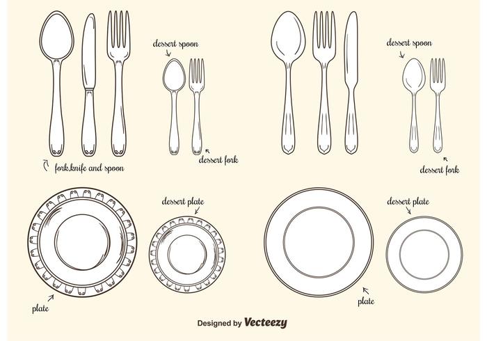 Collection Of Plates And Cutlery Vectors 700x490 Collection Of Plates And Cutlery Vectors