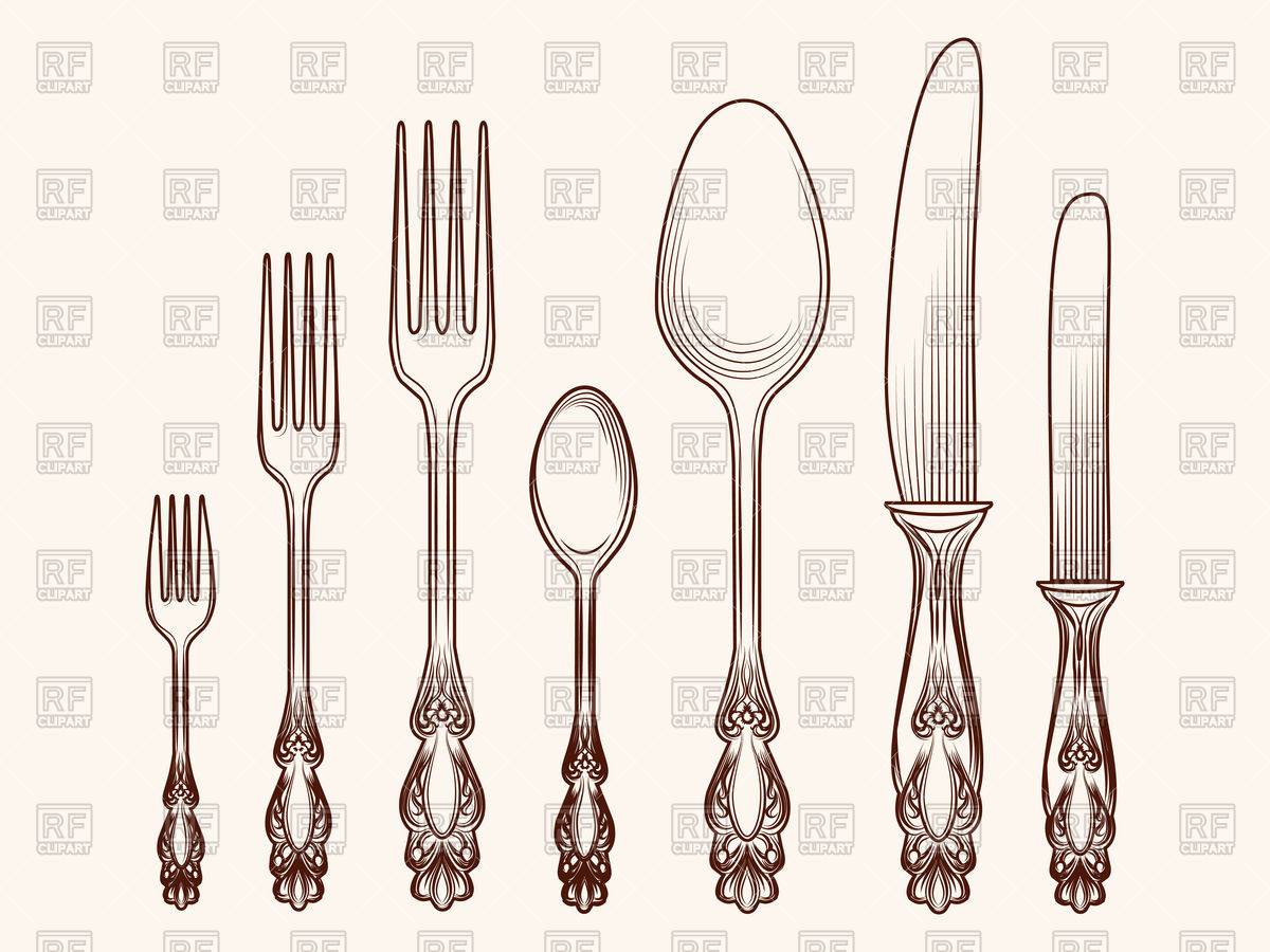 Hand Drawn Vintage Cutlery Sketch Vector Image Of Objects 1200x900 Hand Drawn Vintage Cutlery Sketch Vector Image Of Objects