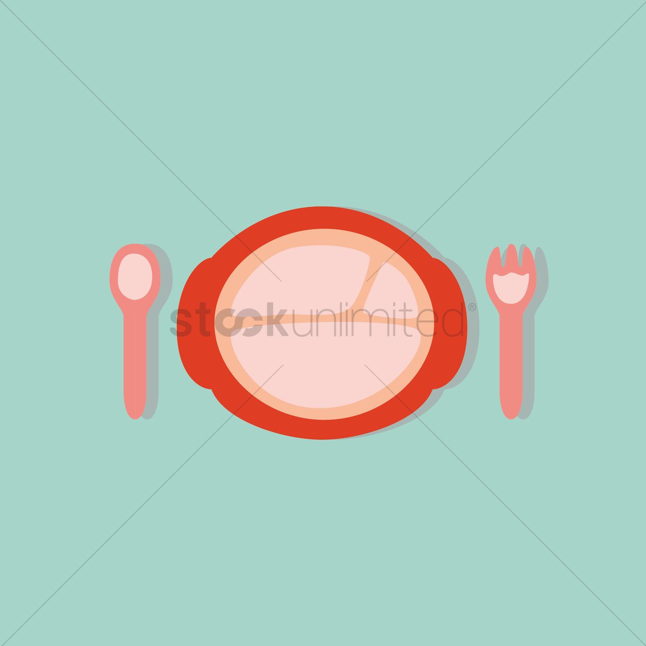 1300x1300 Free Plate With Cutlery Vector Image