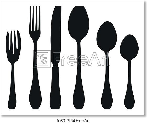 560x470 Free Art Print Of Cutlery Vector