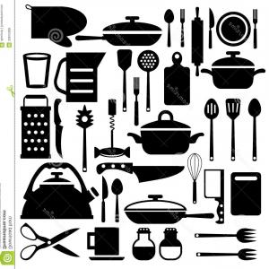 300x300 Kitchen Utensils Silhouette Vector Free Royalty Free Stock