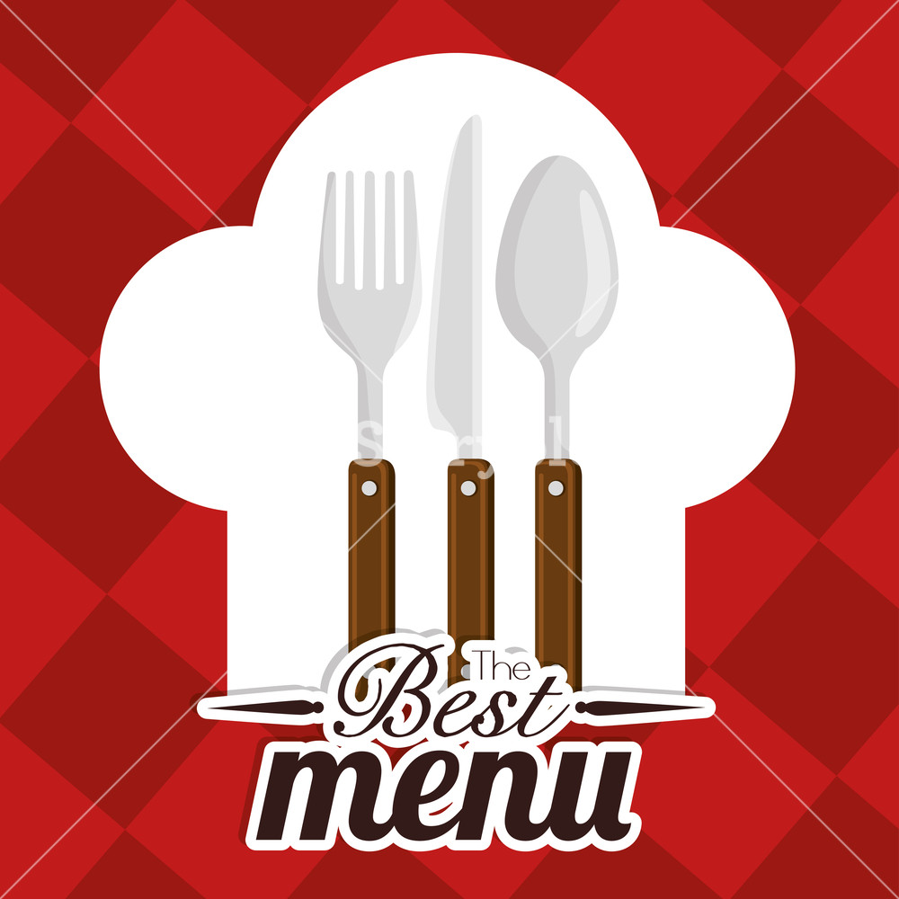 1000x1000 Chef Hat With Cutlery Vector Illustration Design Royalty Free