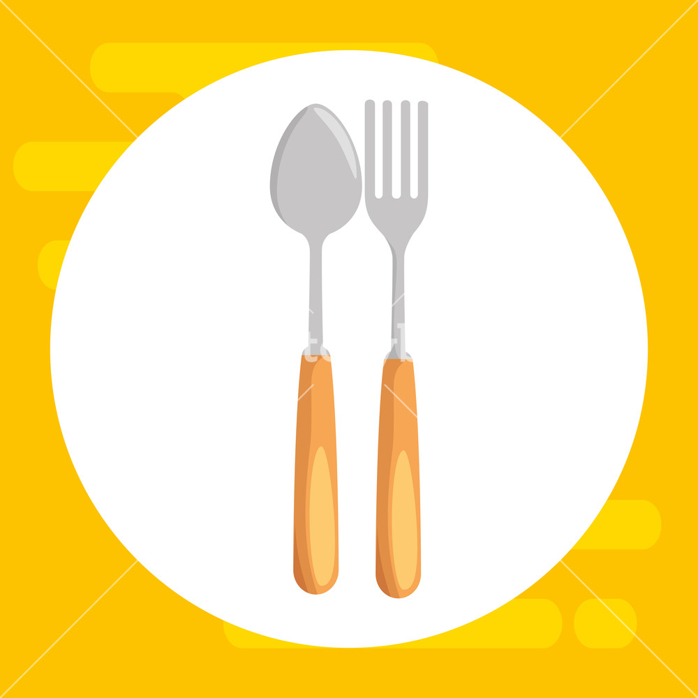 1000x1000 Fork And Spoon Cutlery Vector Illustration Design Royalty Free