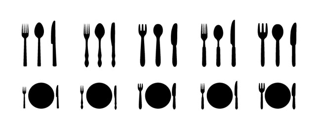 650x268 Knife Forks Dishware Silhouettes