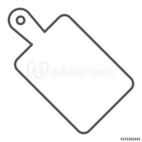 500x500 Cutting Board Thin Line Icon Wooden Board Vector Illustration