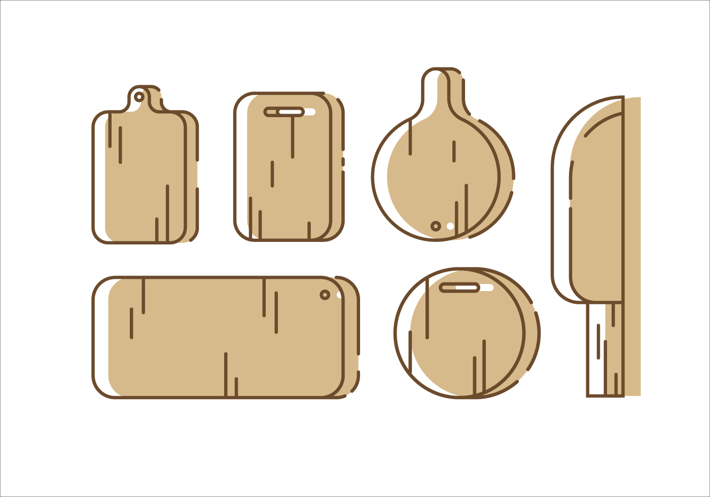 1400x980 Wood Cutting Board Free Vector Art