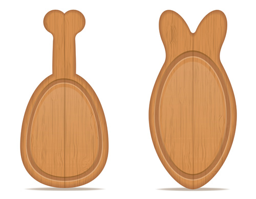 500x389 Wooden Cutting Board Vector Design Set Free Download