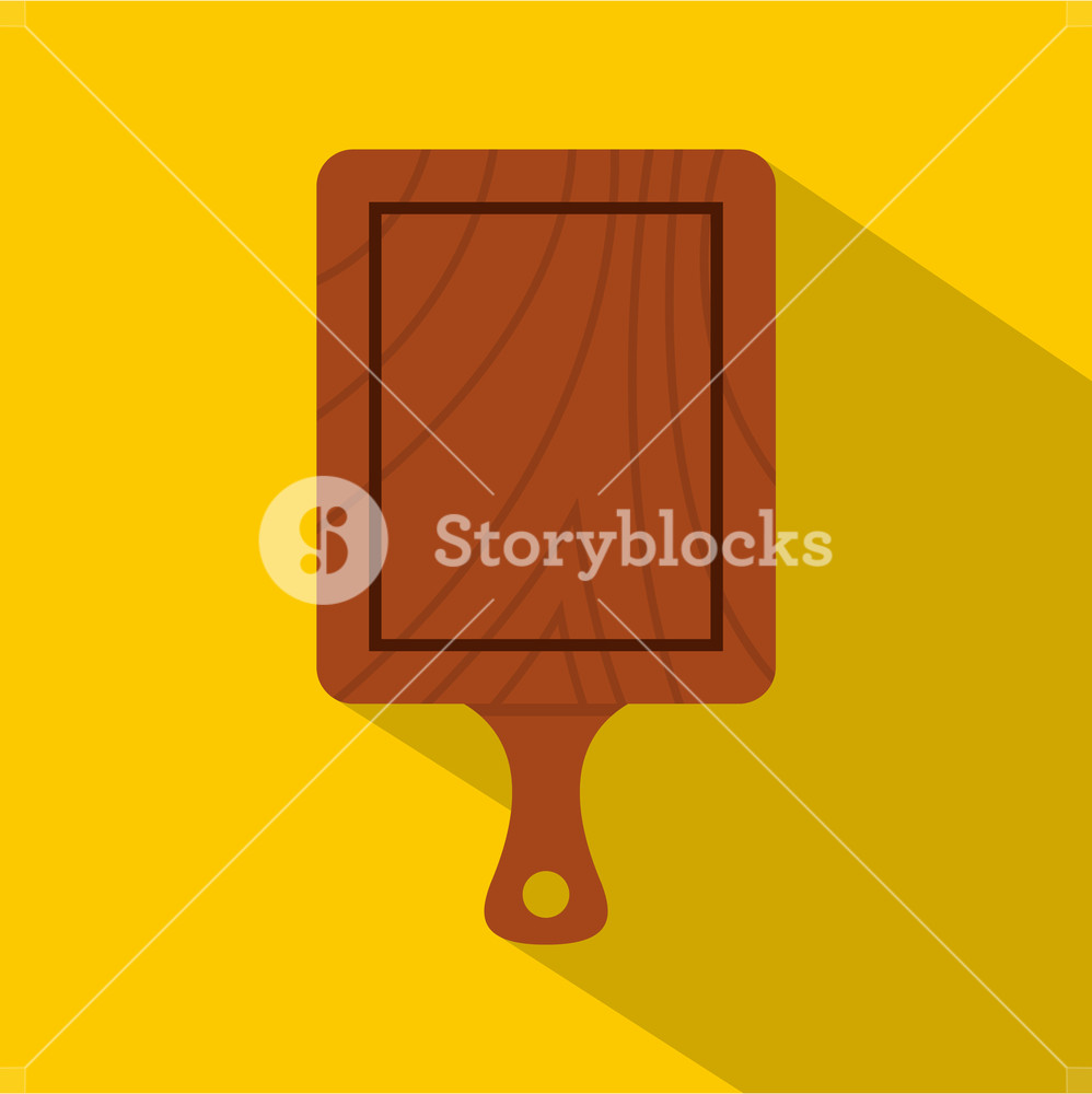 998x1000 Brown Wooden Cutting Board Icon Flat Illustration Of Brown Wooden