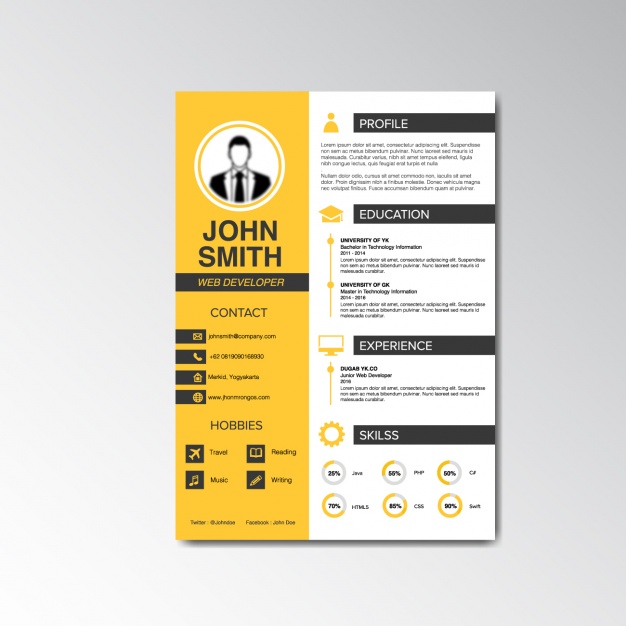 626x626 Curriculum Vitae Design Vector Free Download