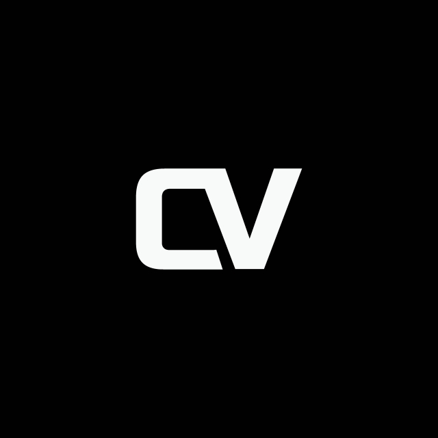 640x640 Cv Logo Template Icon Isolated On Black Background, Business