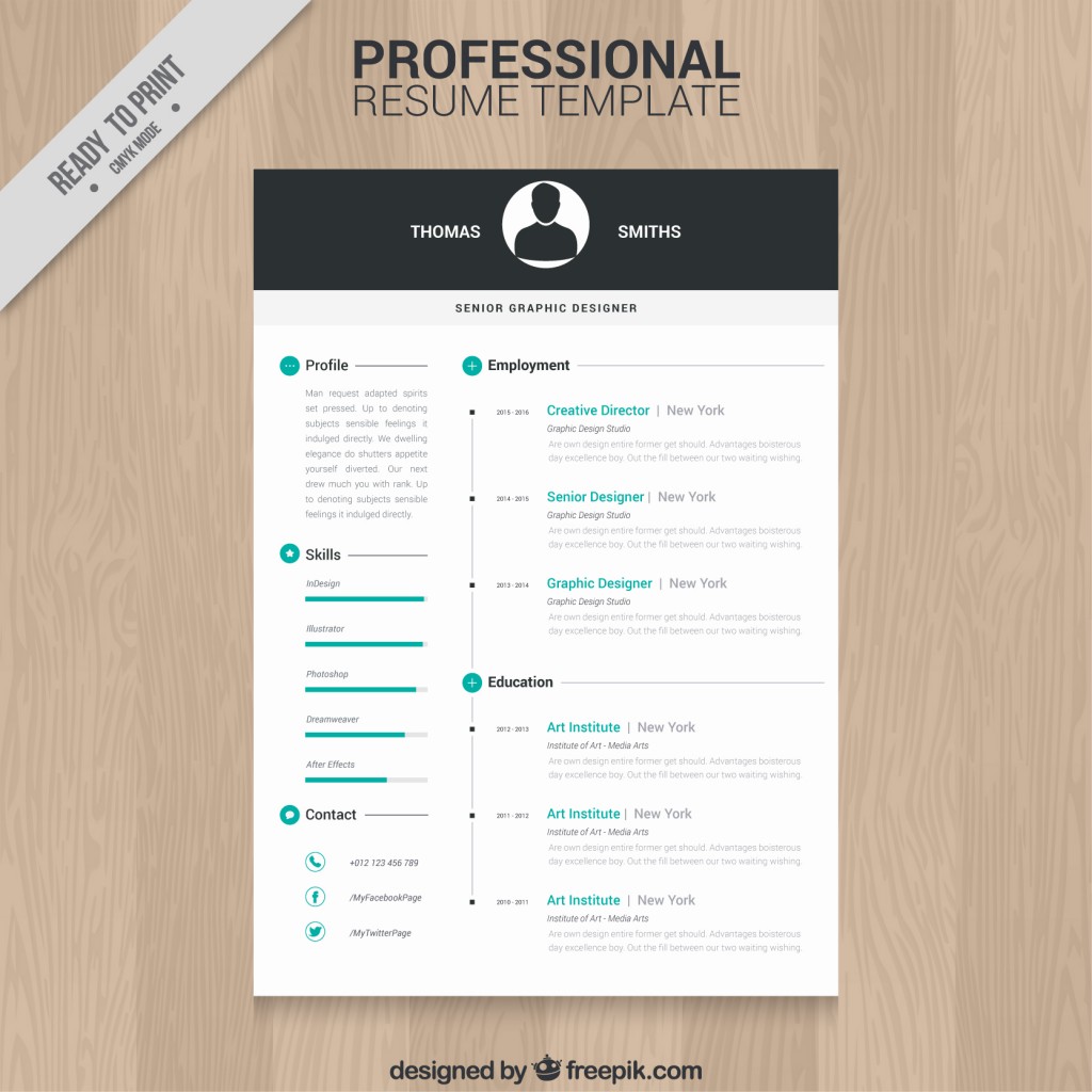 1024x1024 Professional Resume Template Vector Free Download