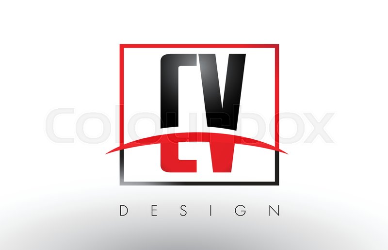 800x515 Cv C V Logo Letters With Red And Black Stock Vector Colourbox