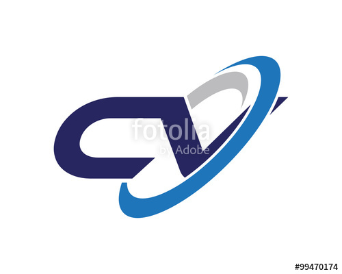 500x400 Cv Letter Swoosh Visual Logo Stock Image And Royalty Free Vector